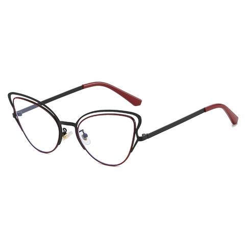 Gafas Cat Eye Bloqueo De Luz Azul Montura Metal PC Moda Vintage Ópticas Para Mujeres Hombres