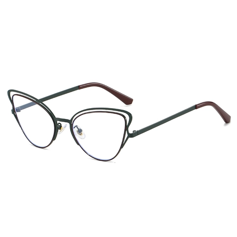 Gafas Cat Eye Bloqueo De Luz Azul Montura Metal PC Moda Vintage Ópticas Para Mujeres Hombres