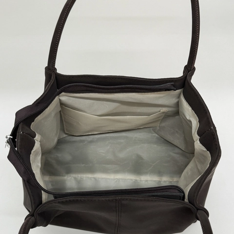 Grand Sac Cabas Rétro Minimaliste En Cuir PU Mat Sac À Épaule Avec Charme De Perle Sac À Main Vintage Pour Bureau