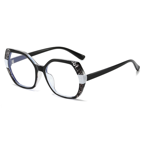 Occhiali Anti Luce Blu Geometrici Oversize Montura TR90 Moda Sfumata Tartarugati Per Adulti Unisex