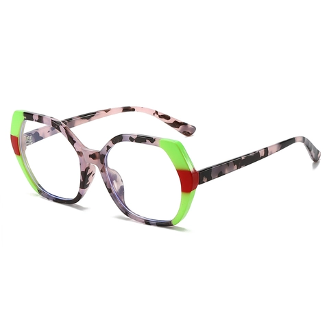 Occhiali Anti Luce Blu Geometrici Oversize Montura TR90 Moda Sfumata Tartarugati Per Adulti Unisex
