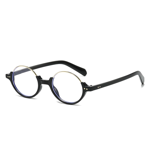Occhiali Rotondi Anti Luce Blu Stile Retrò Mezza Montatura In PC Metallo Per Donna