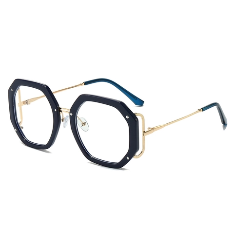 Montatura Per Occhiali Ottagonale Anti Luce Blu Retro Lato Traforato Metallo PC Occhiali Ottici Di Tendenza Per Donne Uomini