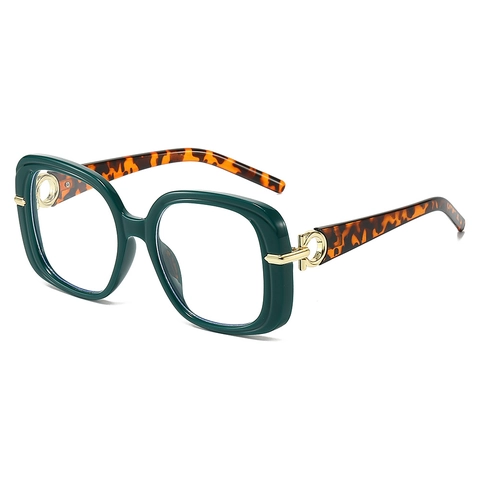 Montatura Per Occhiali Quadrati Oversize PC Cerniera In Metallo Anti Luce Blu Lente Chiara Retro Vintage Unisex