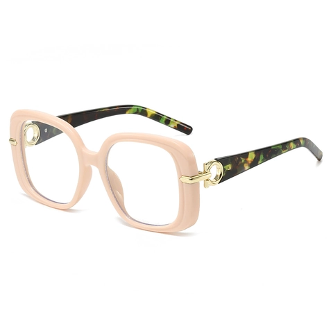 Montatura Per Occhiali Quadrati Oversize PC Cerniera In Metallo Anti Luce Blu Lente Chiara Retro Vintage Unisex