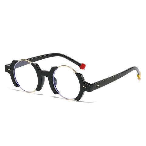 Occhiali Con Montura Tonda Irregolare Geometrica PC Metallo Anti Luce Blu Moda Hip Hop Retro Decorativi Per Adulti
