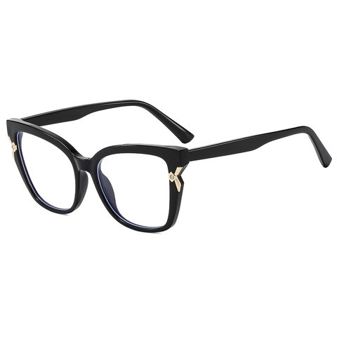 Montatura Per Occhiali Occhio Di Gatto Moda Oversize Anti Luce Blu PC Stampa Leopardata Donna