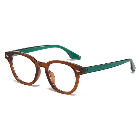 Retro Square Round Frame Plain Eyeglasses PC Material Vintage Rivet Decor Fashion Optical Frame For Women Men