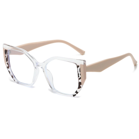 Cat Eye Blue Light Blocking Glasses Frame TR90 Geometric Color Block Butterfly Optical Eyewear For Women Trendy