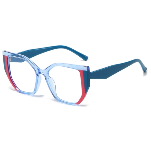 Cat Eye Blue Light Blocking Glasses Frame TR90 Geometric Color Block Butterfly Optical Eyewear For Women Trendy