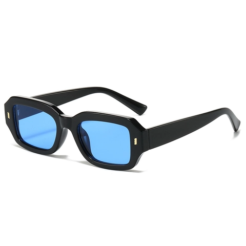 Retro Square Sunglasses PC Frame UV400 Protection Fashion Rivet Decor For Outdoor Driving Unisex