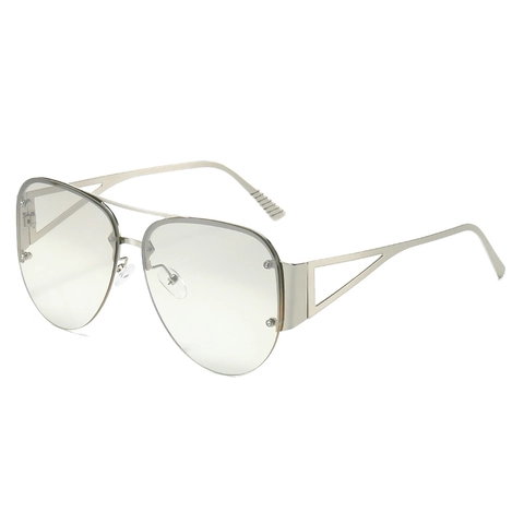 Aviator Sunglasses Metal Frame Geometric Hollow Temples Gradient Lens UV400 Square Fashion Eyewear For Men And Women