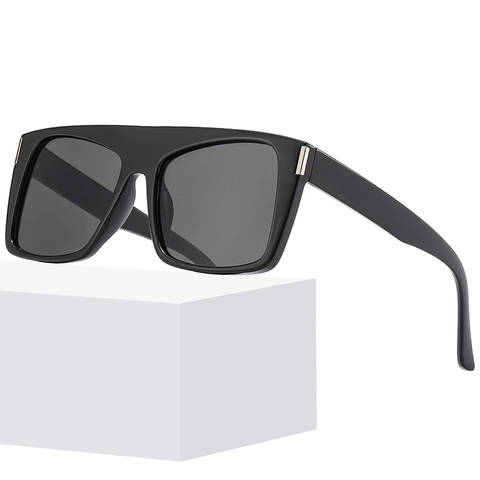 Retro Square Flat Top Sunglasses For Men Women UV400 Protection PC Frame AC Lens Fashion Outdoor Oversized Eyewear
