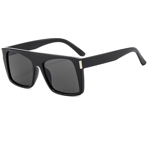 Retro Square Flat Top Sunglasses For Men Women UV400 Protection PC Frame AC Lens Fashion Outdoor Oversized Eyewear
