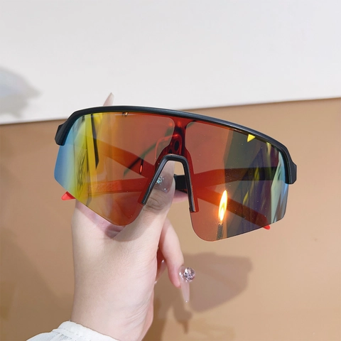 Occhiali Da Sole Sportivi Protezione UV400 Montatura PC Lenti A Specchio Ciclismo Corsa All'aperto Unisex