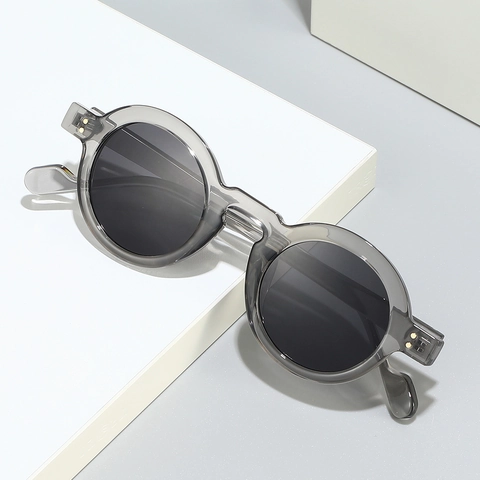 Vintage Round Frame Sunglasses Retro Small Circle PC UV400 Protection Fashion Eyewear For Men And Women Travel Outdoor
