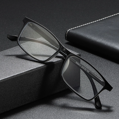 TR90 Reading Glasses Blue Light Blocking Rectangular Full Frame Clear Vision Ultralight Eyewear For Seniors Men Women