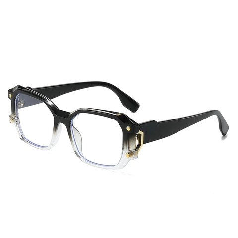 Occhiali Quadrati Moda Anti Luce Blu Montatura PC UV400 Decorazione Rivetto Retro Montature Ottiche Uomo Donna
