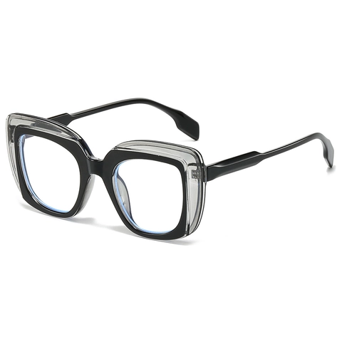 Fashion Square Oversized Sunglasses Retro Colorful Double Layer Frame UV Protection Trendy Eyewear For Women Men