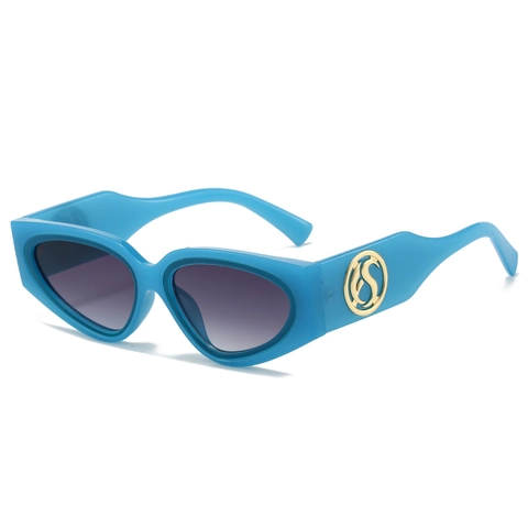Cat Eye Sunglasses PC Small Square Frame Wide Temple UV400 Protection Retro INS Style Trendy Unisex Eyewear