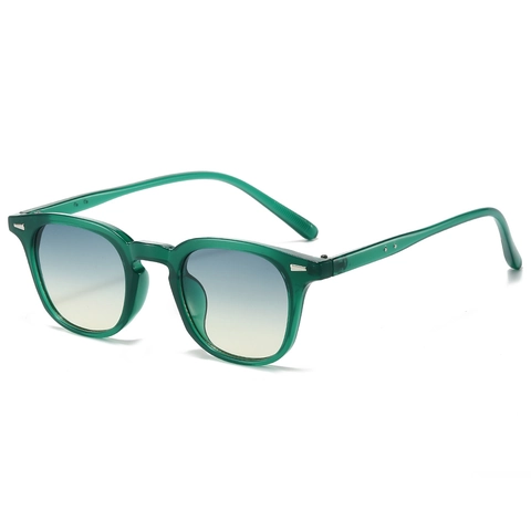 Mode Quadratische Sonnenbrille Für Damen Herren Retro Boston Rahmen PC Material UV400 Schutz Farbverlauf Linse Nietendekor Outdoor