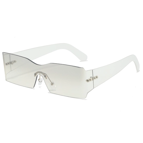 Gafas De Sol Rectangulares Sin Montura Extragrandes PC Lente De Una Pieza Protección UV400 Y2K Retro Moda Unisex