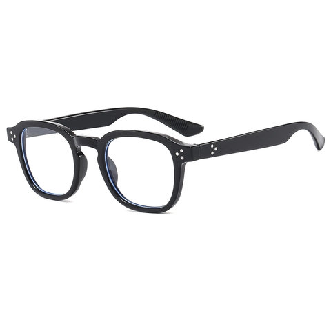 Montatura Per Occhiali Quadrati Retrò Da Uomo Anti Luce Blu PC Cornice Spessa Borchie Moda Occhiali Ottici