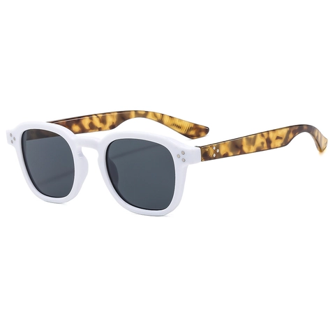 Retro Vierkante Zonnebril Metalen Klinknagel PC Frame UV400 Bescherming Vintage Mode Brillen Voor Mannen Vrouwen