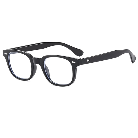 Occhiali Quadrati Anti Luce Blu Montatura PC Retro Moda Unisex Lenti Senza Prescrizione Decorazione Rivetti