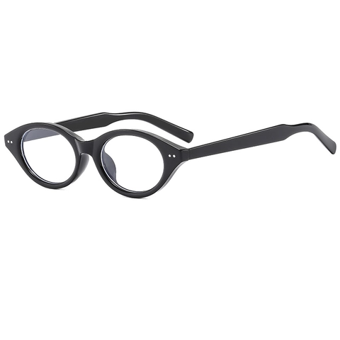 Retro Oval Cat Eye Optical Glasses Frame PC Anti-Blue Light Vintage Nerd Eyewear For Women