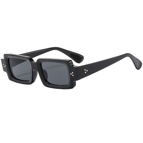Retro Rechteckige Sonnenbrille UV400 Schutz PC Rahmen AC Linse Nieten Dekor Mode Vintage Brillen Für Herren Und Damen