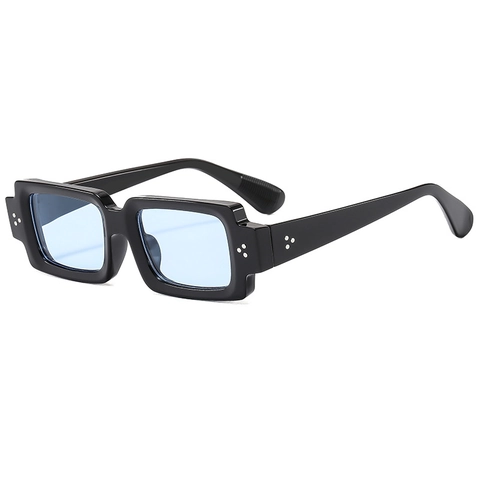 Retro Rectangular Sunglasses Vintage Fashion Chunky PC Frame UV400 Protective Rivet Design Eyewear For Men And Women