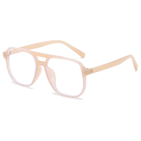 Retro Square Glasses Frame Double Bridge Pilot Style PC Clear Lens Anti Blue Light Eyewear For Men And Women