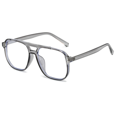 Retro Square Glasses Frame Double Bridge Pilot Style PC Clear Lens Anti Blue Light Eyewear For Men And Women