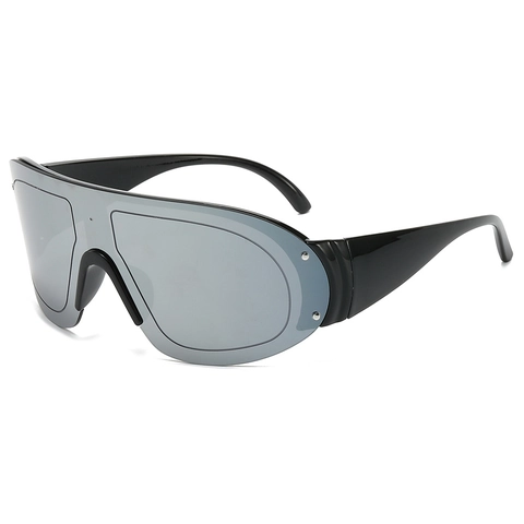 Oversized One Piece Shield Zonnebril UV400 Bescherming PC Frame Outdoor Fietsen Wandelen Y2K Futuristische Stijl Unisex