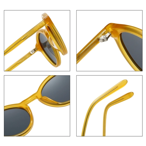 Occhiali Da Sole Ovali Vintage Retrò Montatura In Acetato Spessa Protezione UV400 Polarizzati Moda Per Uomini Donne