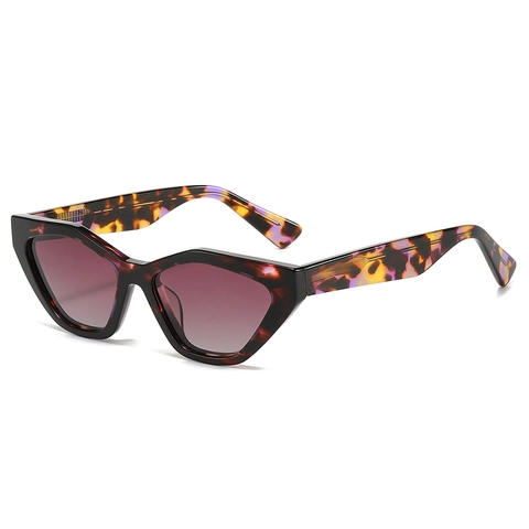 Gafas de Sol de Ojo de Gato Geométricas Retro para Mujer Hombre Montura de Acetato Protección UV400 Carey Leopardo Gafas de Moda