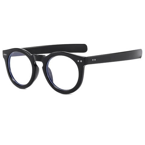 Occhiali Tondi Oversize Anti Luce Blu Montatura In PC Retro Grandi Occhiali A Cerchio Con Rivetti In Metallo Per Donne Uomini