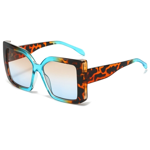 Rectangle Square Sunglasses Big Frame PC UV400 Protection Fashion Retro Color Blocking Eyewear For Men Women
