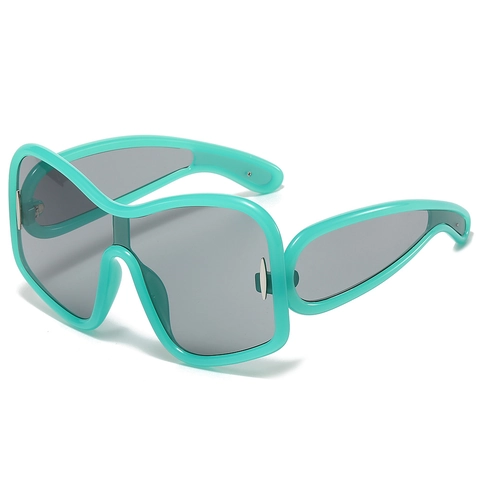 Lunettes De Soleil Shield Y2K Surdimensionnées Monture PC Protection UV400 Mode Rétro Unisexe Monture Enveloppante
