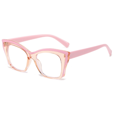 Cat Eye Blue Light Blocking Glasses For Women Retro Square PC Frame Color Block Fashion Clear Lens Optical Eyewear