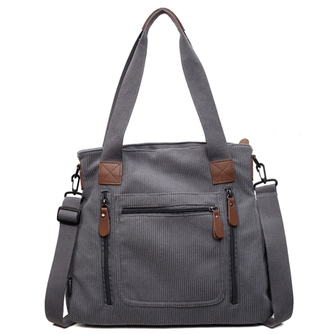 Corduroy Shopper Grote Capaciteit Schoudertas Crossbodytas Meerdere Zakken Retro Casual Dagelijks Werk School Handtas