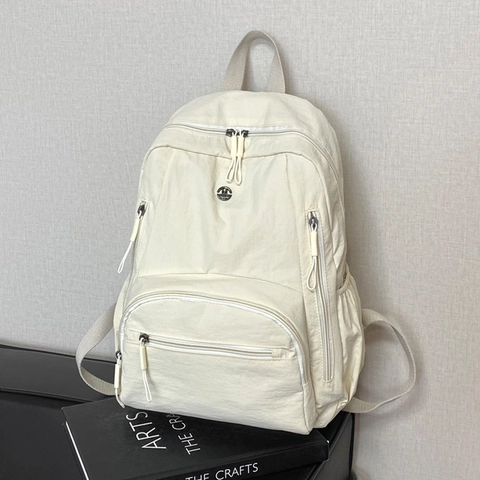 Zaino Casual Da Donna Nylon Tasche Multiple Grande Capacità Impermeabile Leggero Viaggio Scuola Borsa Moda Urbano Semplice