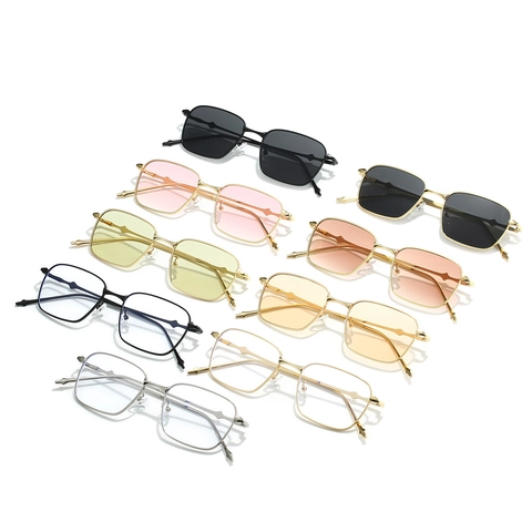Gafas De Sol Cuadradas Vintage Montura De Metal Protección UV400 Moda Retro Rectangular Para Mujeres Conducir Viajes