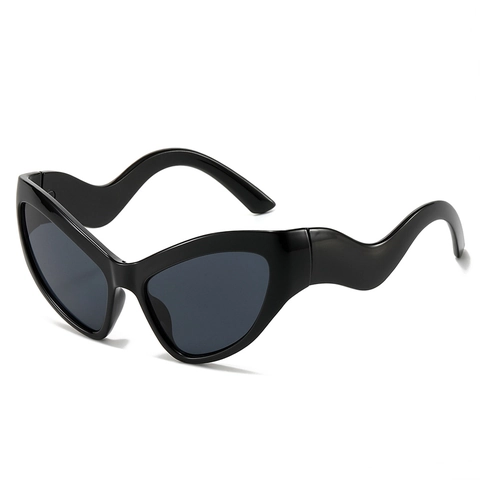 Occhiali Da Sole Gatto PC Aste Ondulate Protezione UV400 Gradiente Arcobaleno Trendy Y2K Donne Uomini