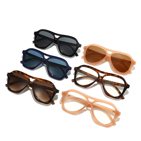 Gafas De Sol Aviador Retro Marco Grande Doble Puente Protección UV400 Material PC Moda Para Hombre Y Mujer