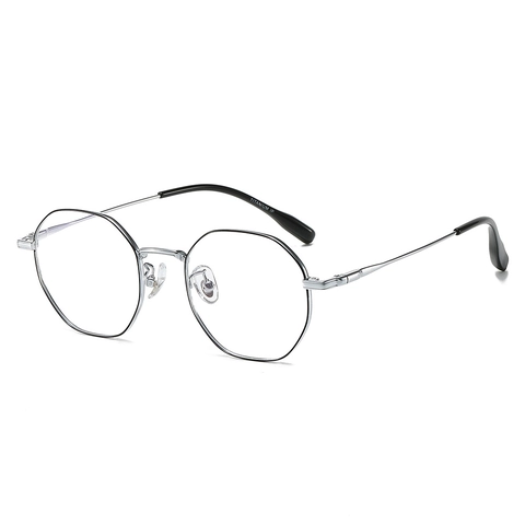 Montatura Per Occhiali Da Vista Poligonale In Puro Titanio Ultraleggero Esagonale Per Lenti Graduate Moda Donna Uomo 92037