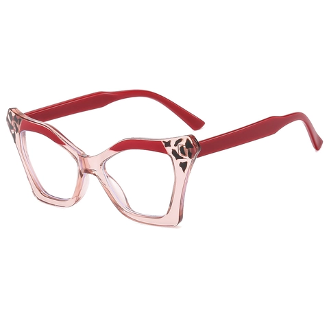 Occhiali Gatto Anti Luce Blu Montatura In PC Oversize Motivo Leopardato Geometrico Per Donna