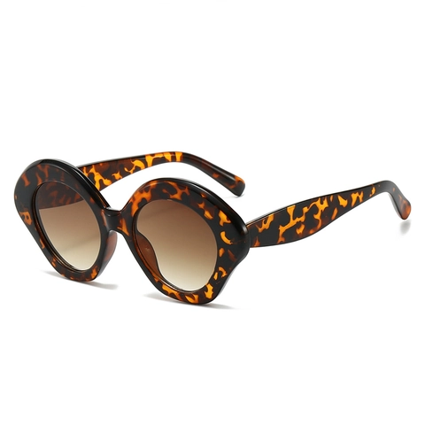 Occhiali Da Sole Ovali Retrò Montatura PC Bordo Spesso Protezione UV Moda Donna Viaggio Esterno Versatile