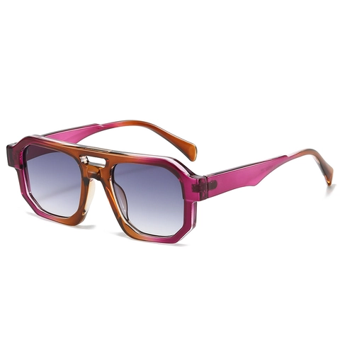 Occhiali Da Sole Quadrati Oversize Protezione UV400 PC Doppio Ponte Moda Geometrica Retrò Per Uomini Donne
